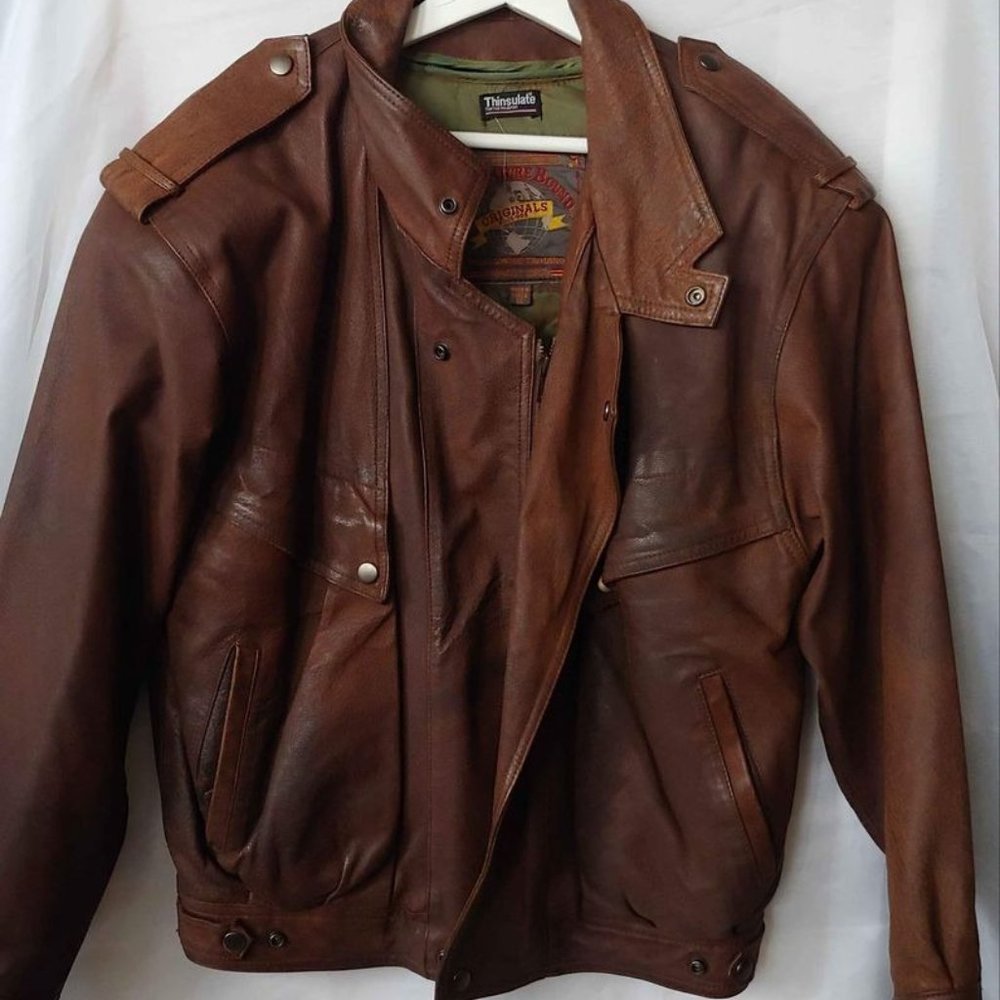 Women's 100% Leather Jacket - Vintage 1980s - Insulated